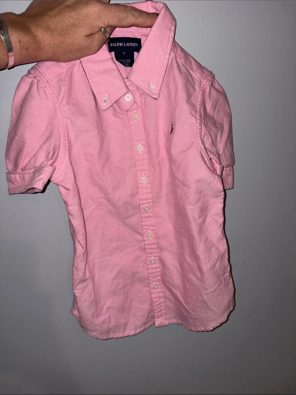 5T Ralph Lauren Pink Oxford Short-Sleeve Shirt